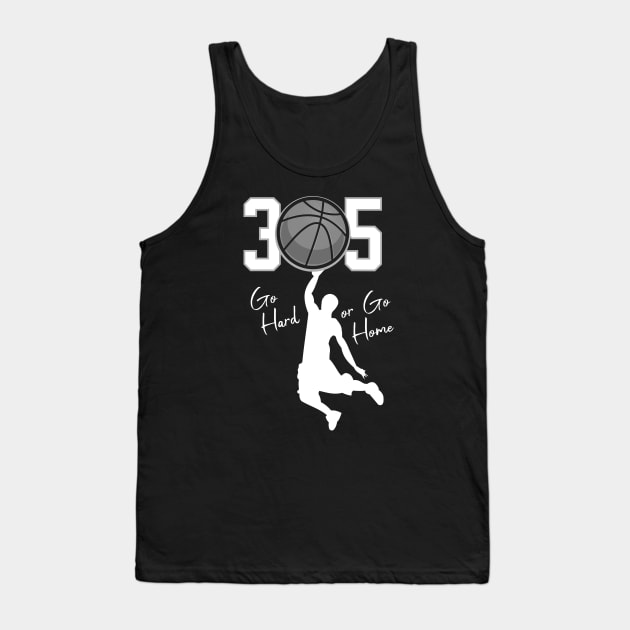 305 Miami Basketball Hoops Tank Top by Spark of Geniuz